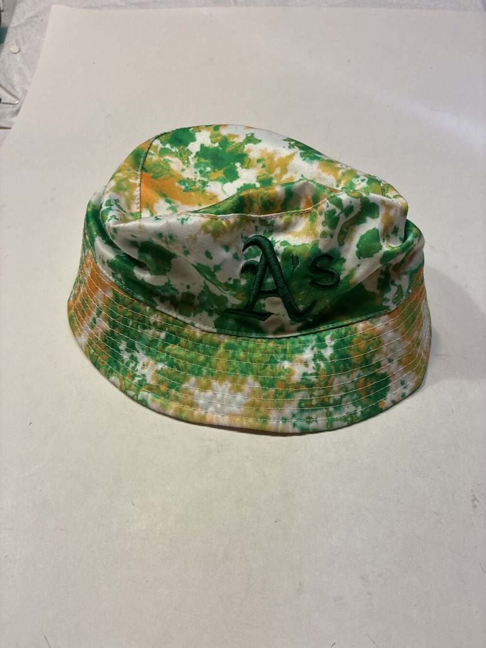 Oakland Athletics Reversible Tie-Dye and White Bucket Hat MLB Promotional Giveaw